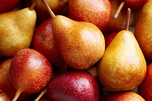Fresh ripe pears in red and yellow, a Food & Drink Photo by MistyDay