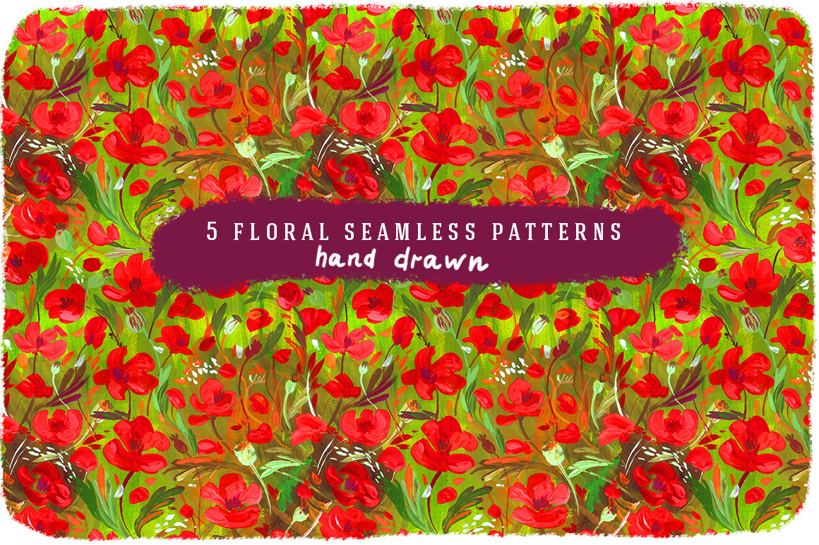 gouache seamless patterns, a Pattern Graphic by Steshnikova | Creative ...