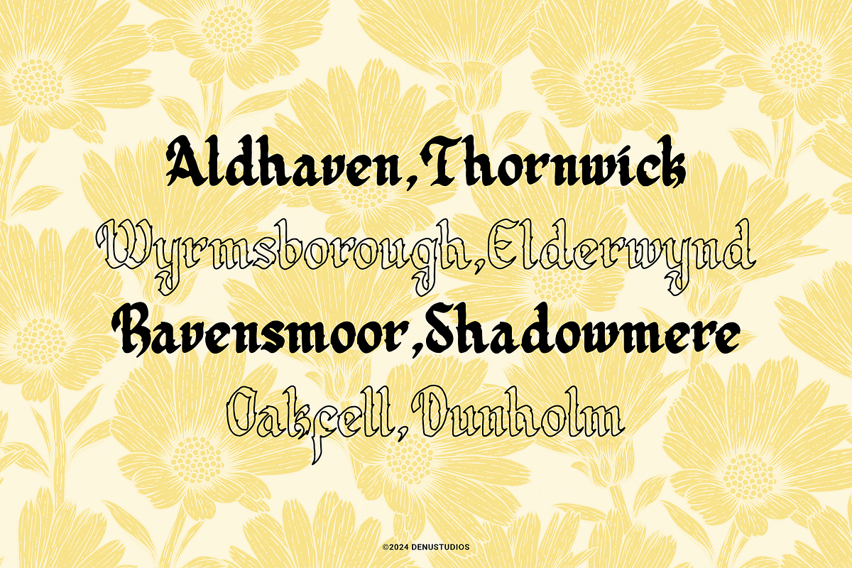 Secrilka | Blackletter Typeface, a Blackletter Font by Denustudios (Photo 3 of 12)