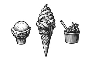 Ice Cream Treats Engraving Engraving