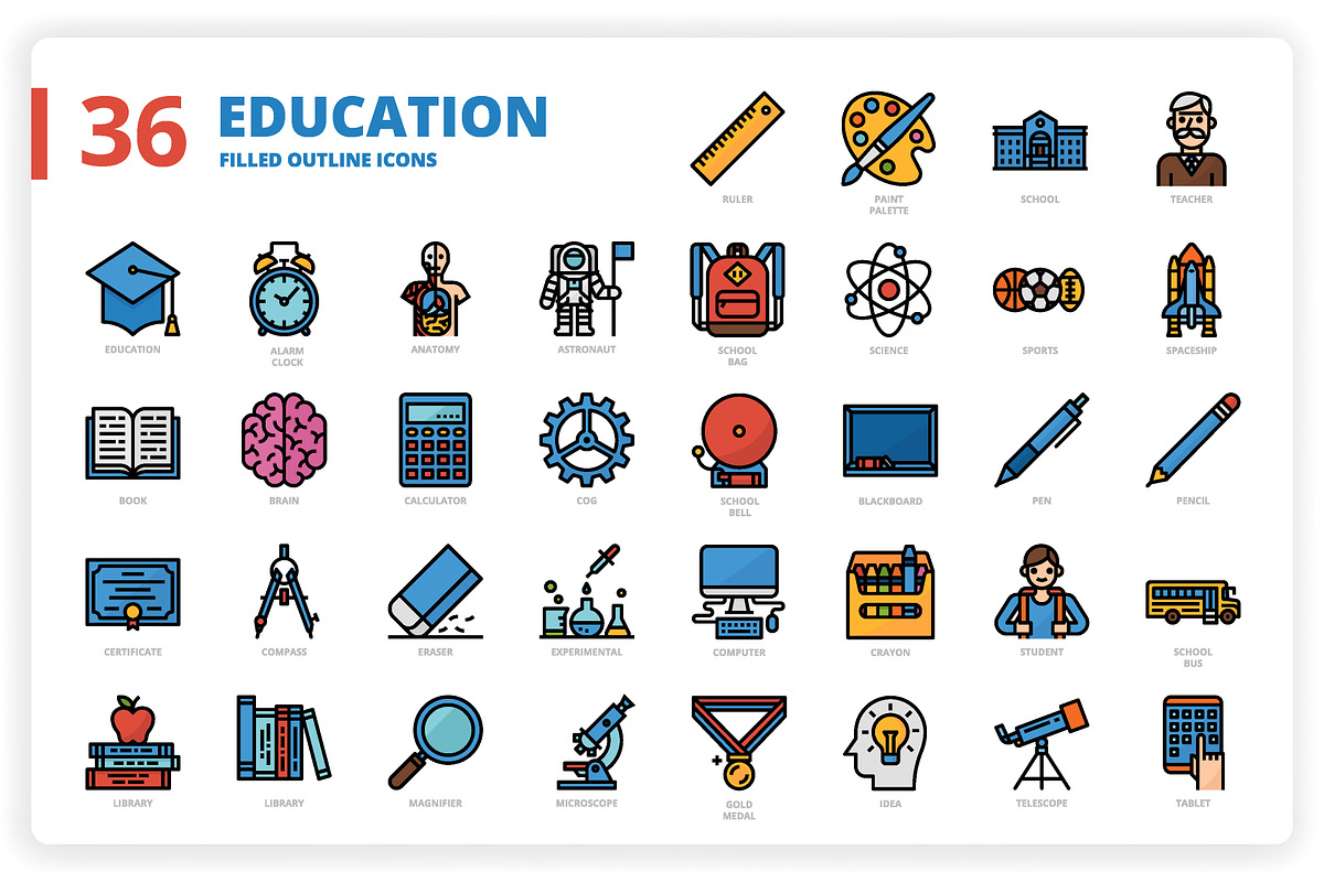 3,600 Icons x3 Styles, an Outline Icon by monkik (Photo 111 of 299)