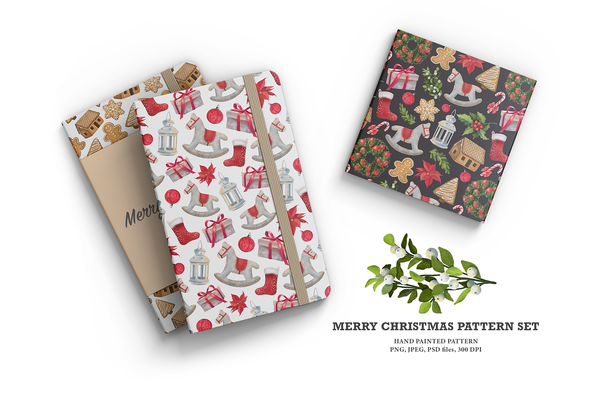 Merry Christmas. Cliparts+Patterns., a Food Illustration by OlyaGutArt (Photo 3 of 7)