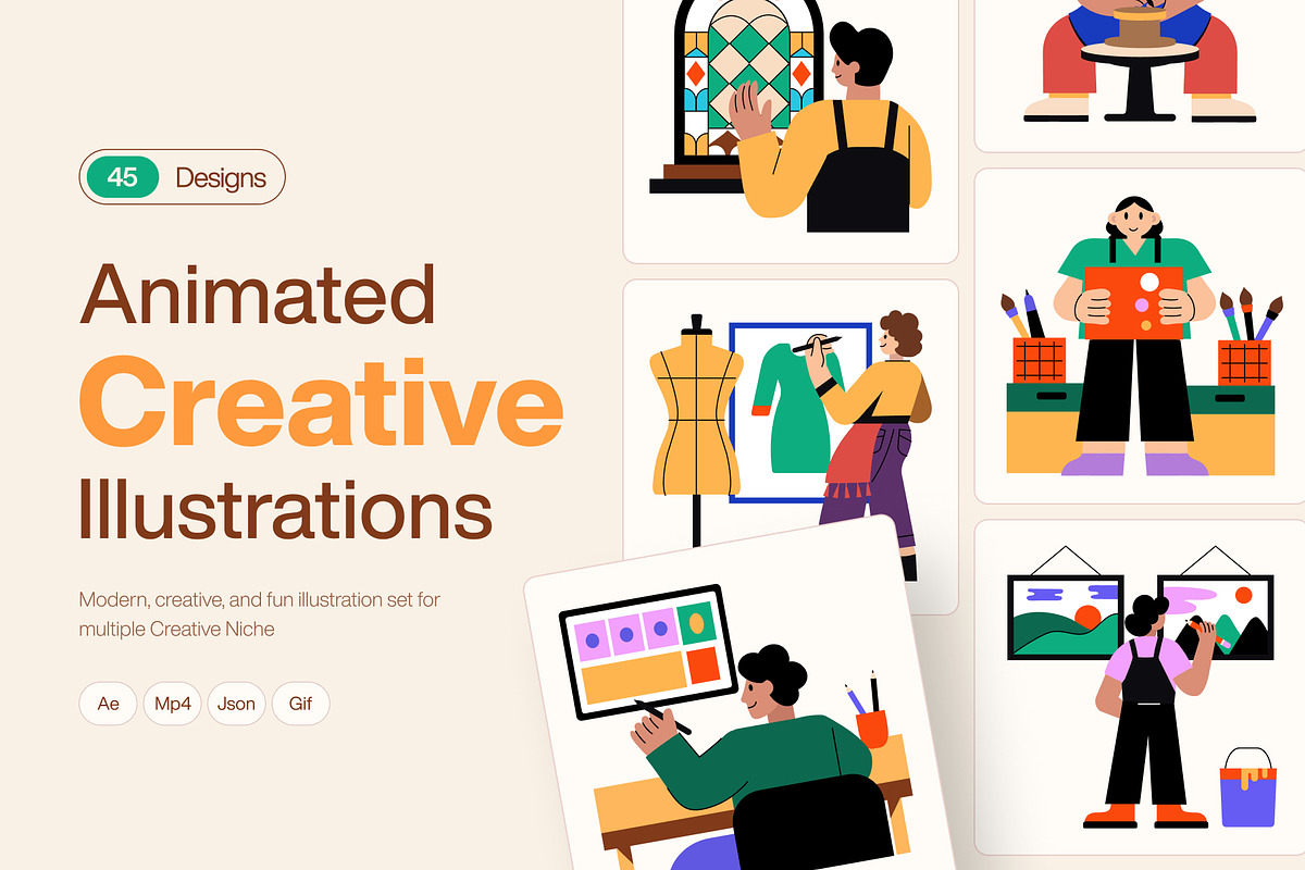 Animated Creative Illustrations, a Decorative Illustration by Brickclay (Photo 1 of 5)