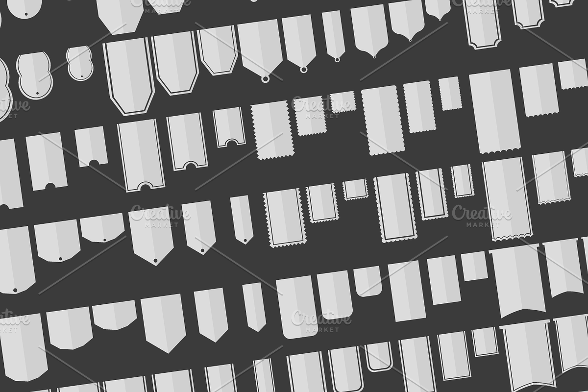 120 Flat Hanging Banners - Vector preview 2