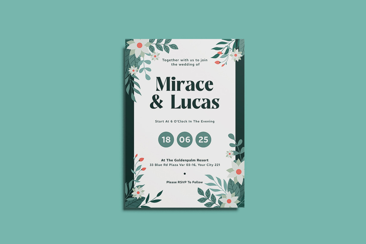 Gimare Wedding Invitation Template, an Invitation Template by iDoodle Studio (Photo 3 of 4)