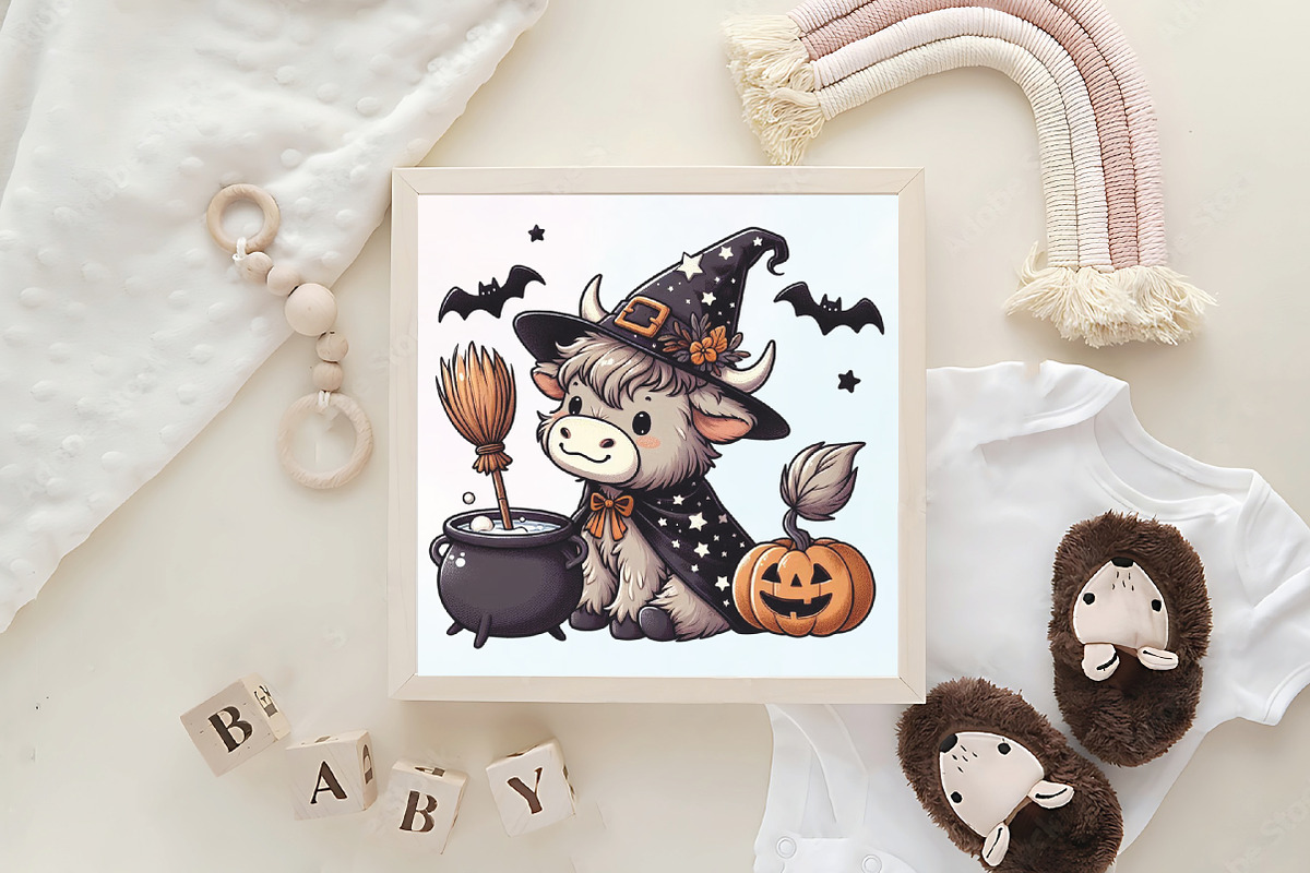 Halloween Highland Cow PNG, an Illustration by CraftArtStudio (Photo 4 of 4)