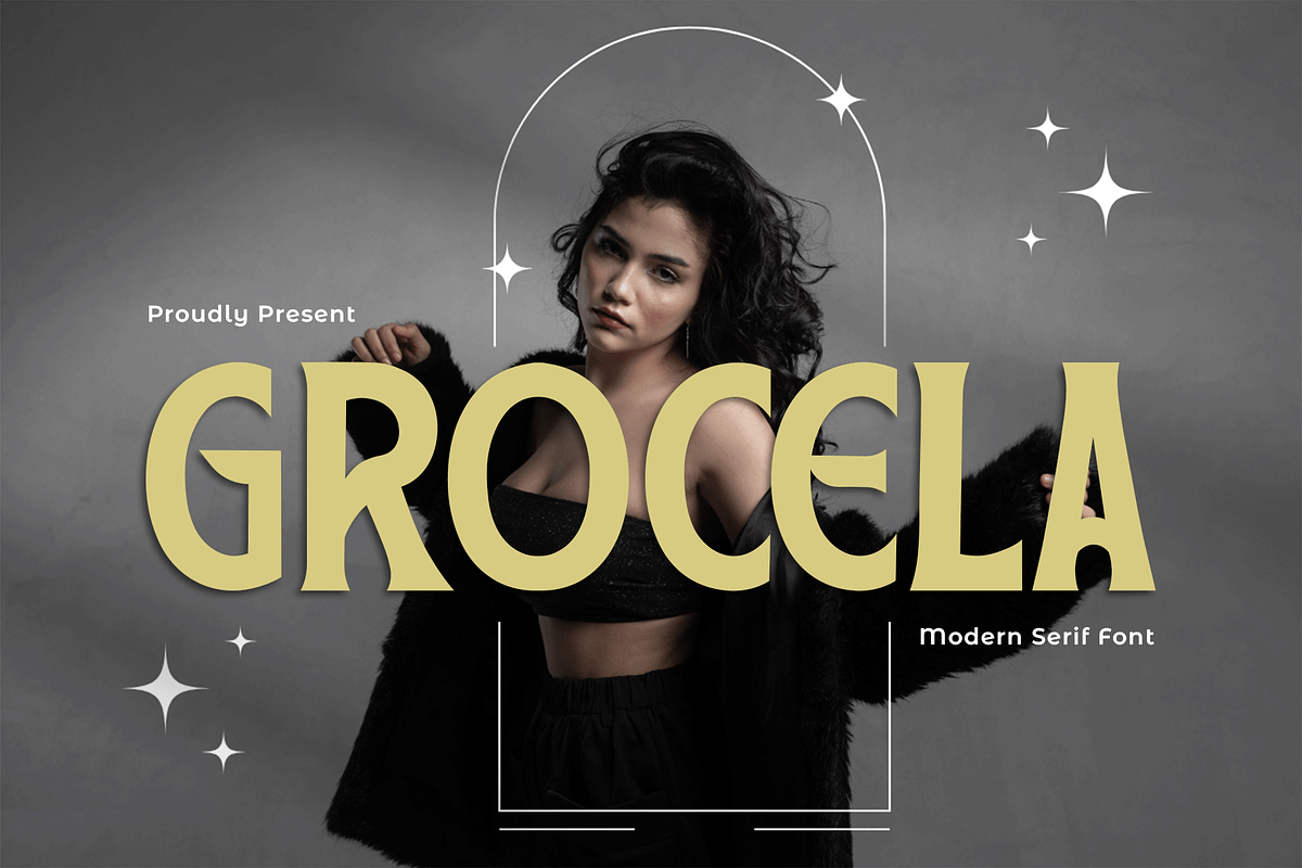 Grocela – A Modern Serif Font, a Serif Font by overlaytemplates (Photo 1 of 5)