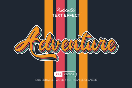 Retro Text Effect Layered Color