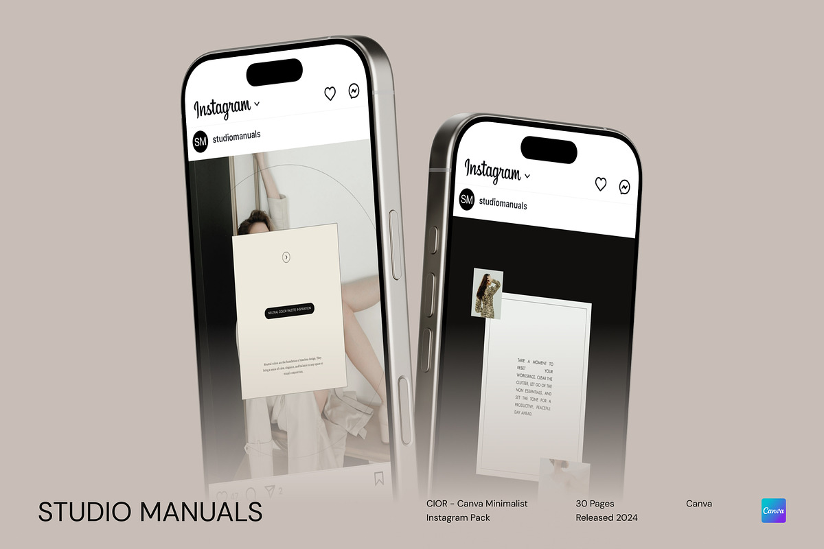 CIOR – Canva Minimalist Instagram, a Social Media Template by Studio Manuals (Photo 3 of 8)