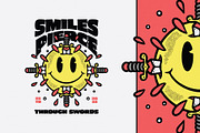 Smiley Sword Retro Illustration, an Object Illustration by Decoconio Design (Thumbnail 1 of 3)