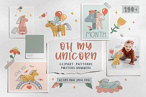 Oh My Unicorn: cute clipart for kids