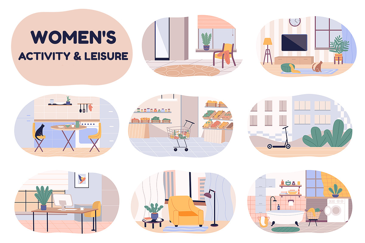 Women’s Daily Life Clipart Bundle, a Food Illustration by IRSYART (Photo 2 of 10)