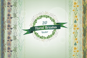 20 Vintage Floral Brushes