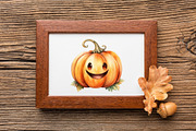 Watercolor halloween pumpkin png, an Object Graphic by KomtsyanTatyanaArt (Thumbnail 4 of 4)