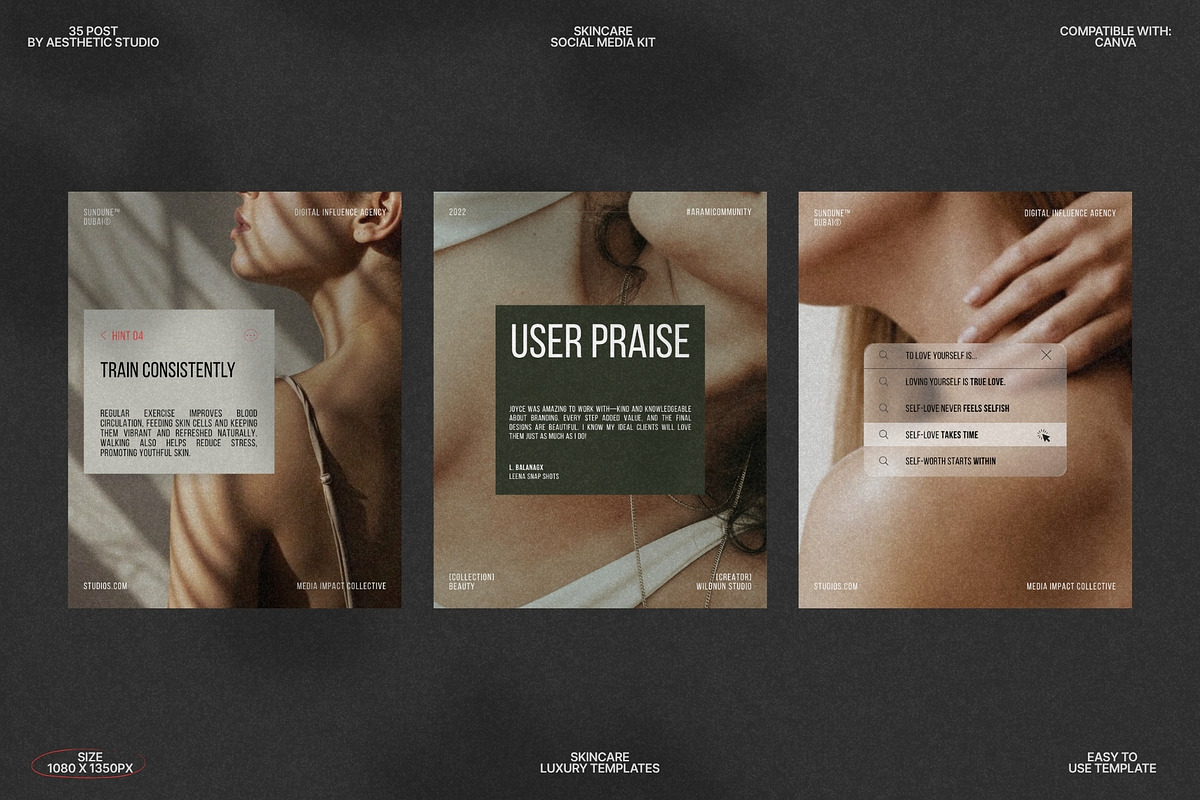 Canva Skincare Feed Templates preview 8