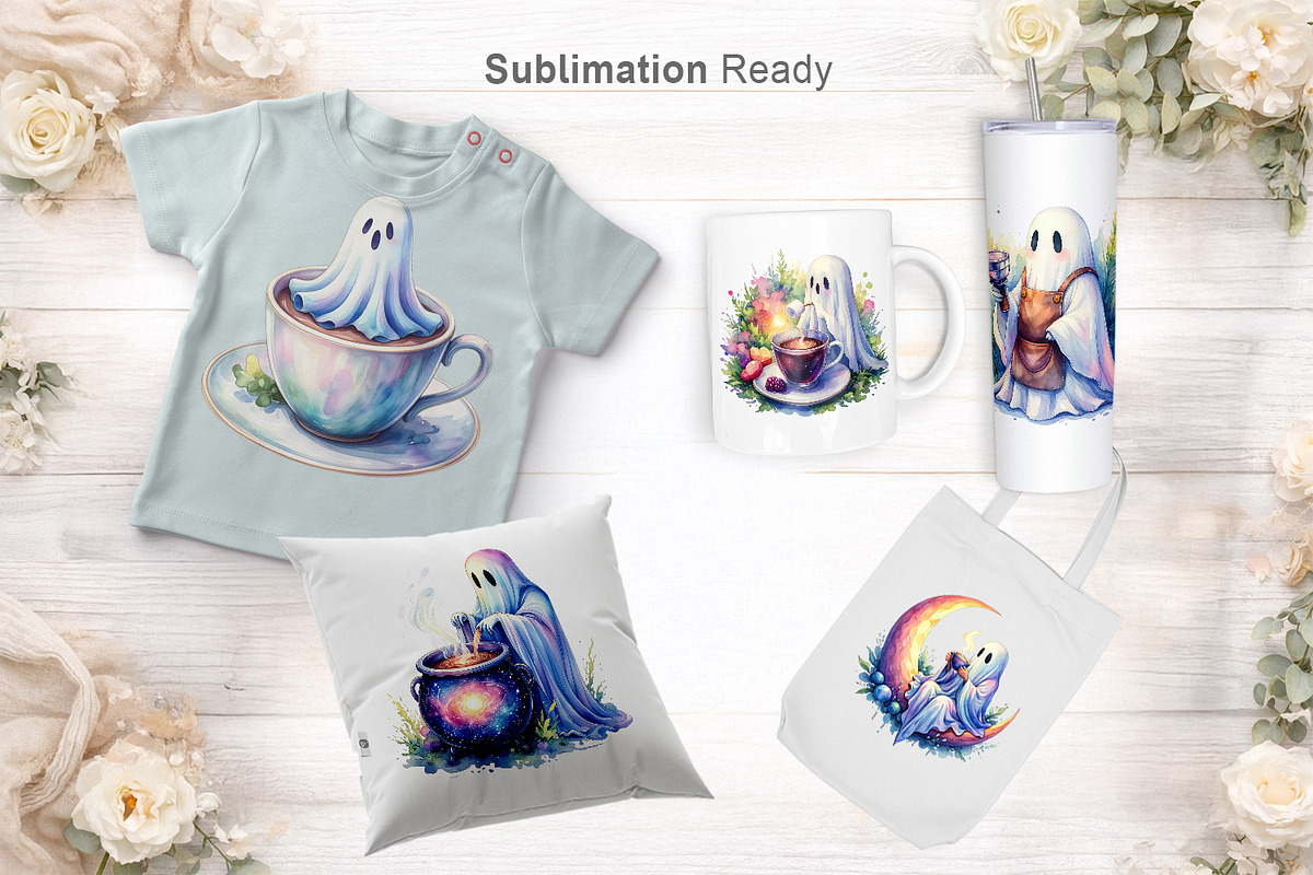 Coffee Ghost Sublimation PNG, an Illustration by Artnoy (Photo 6 of 8)