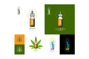 Cannabis oil logo icon template