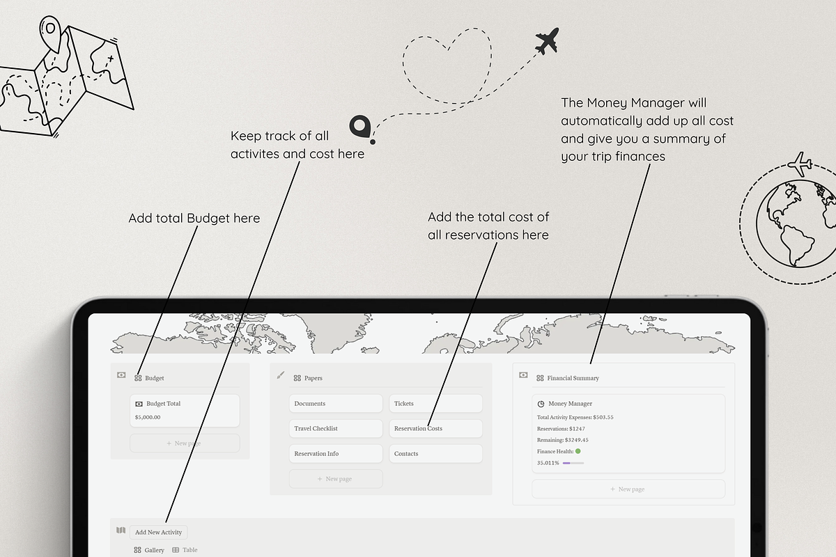Notion Travel Planner, a Websites & App Template by Asha Glenn Design Studio (Photo 10 of 11)