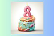 3D Birthday Cake Numbers Clip Art, a Food & Drink 3D Model by Whiskey Bee Boutique (Thumbnail 9 of 11)