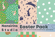 Easter Rabbit Seamless Pattern Set, a Pattern Graphic by Nansirins Studio (Thumbnail 1 of 9)