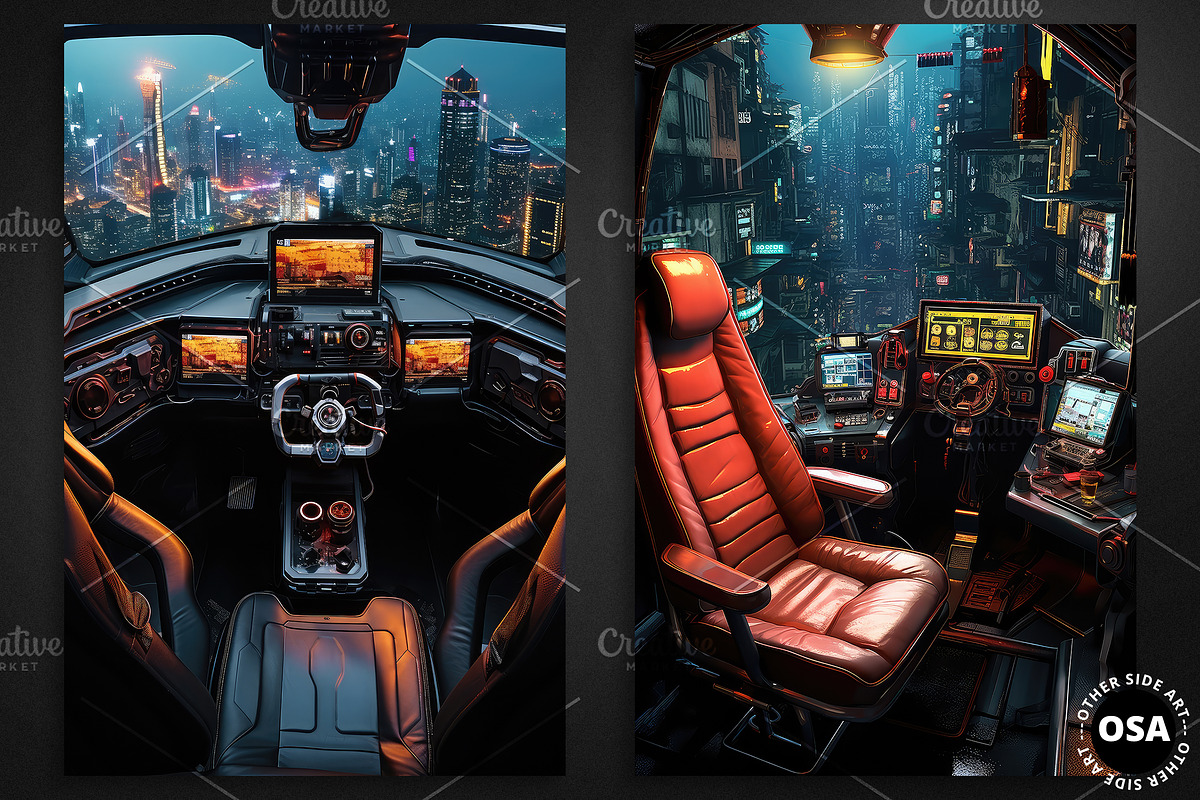 Cyberpunk Vehicle Interior Poster, a Background Graphic by Other Side Art (Photo 4 of 5)