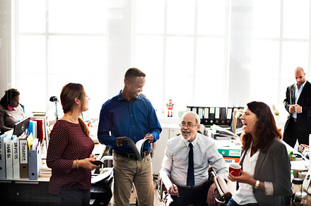 Business people relaxing stock photo containing advice and african descent, a Business Photo by rawpixel