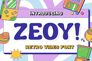 Zeoy - Retro Display Font, a Handwritten Font by trabaskriya (Thumbnail 1 of 8)