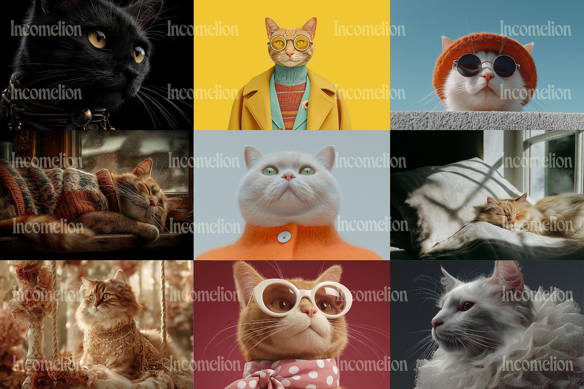50 Sophisticated Cats Stock Photos, an Animal Illustration by Incomelion (Photo 5 of 13)