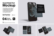 Social Media Post Mockup Bundle Set, an Advertising Mockup by Rielismee (Thumbnail 1 of 5)