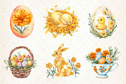 Watercolor Marigold Easter Clipart, an Illustration by Dream Creation (Thumbnail 4 of 6)