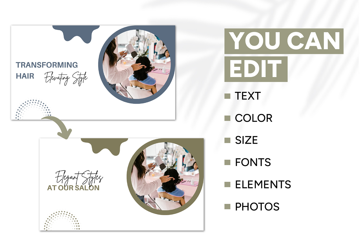 Hair Salon Canva Template Bundle, a Social Media Template by Branding by Kellsey (Photo 3 of 6)