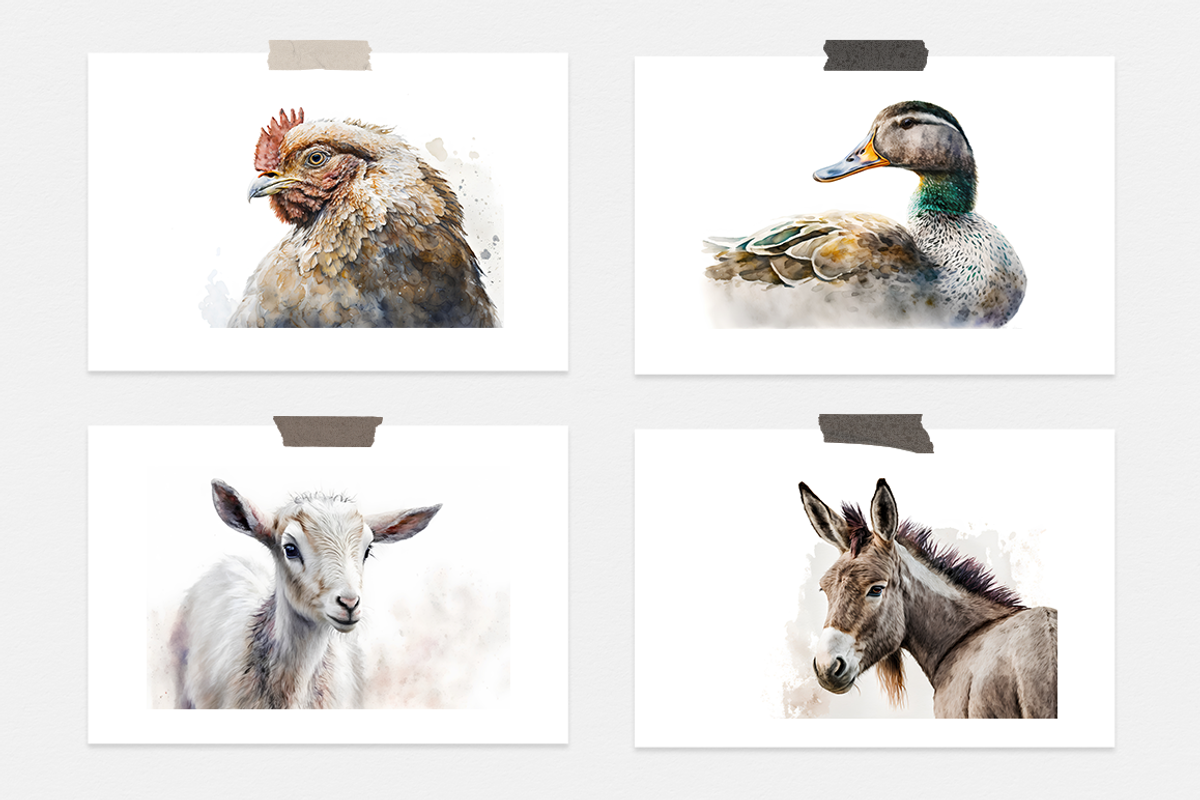 On The Farm Watercolor Collection, an Animal Illustration by artsy-fartsy (Photo 4 of 11)