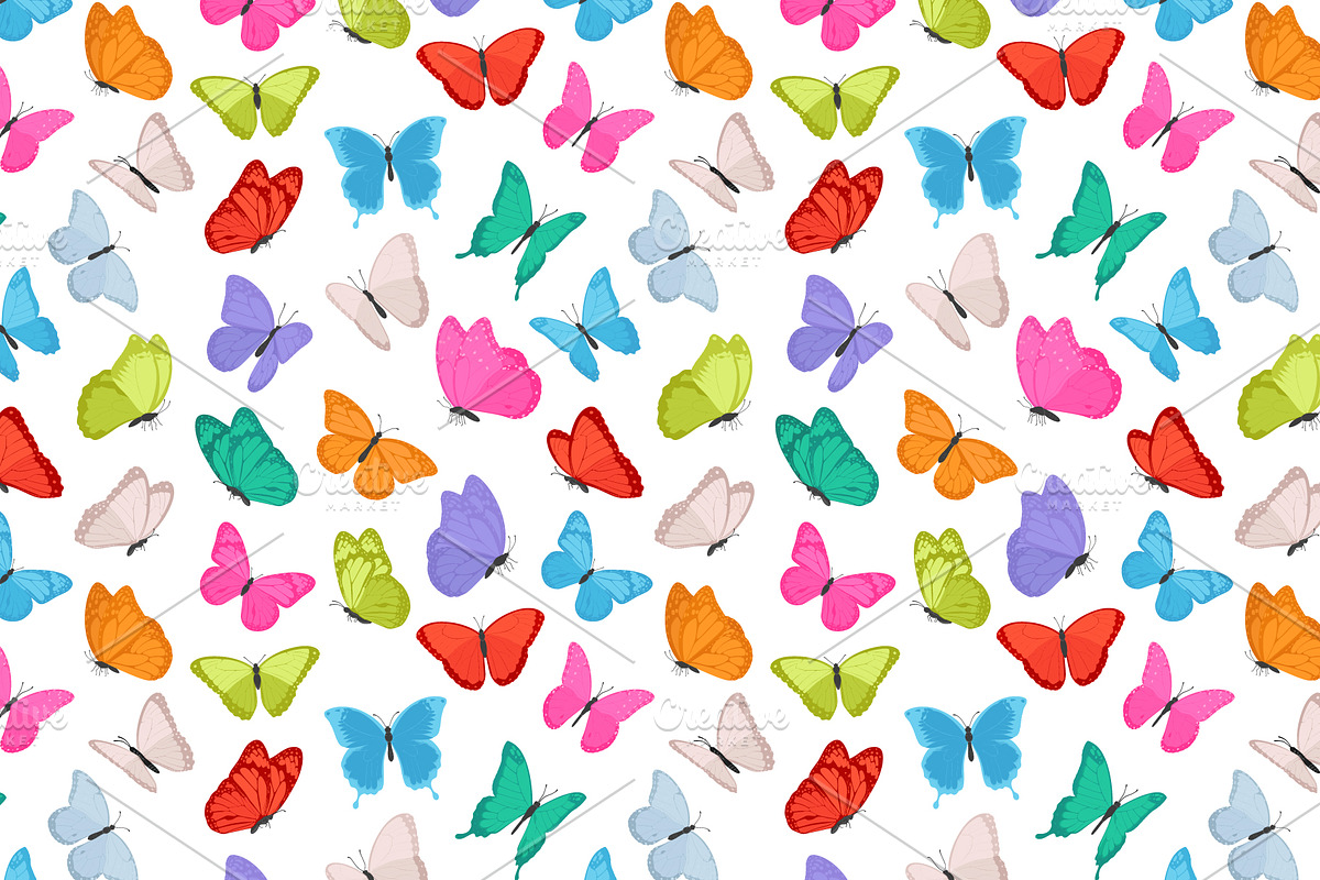 Seamless pattern of butterflies, a Pattern Graphic by Yayasya (Photo 1 of 2)