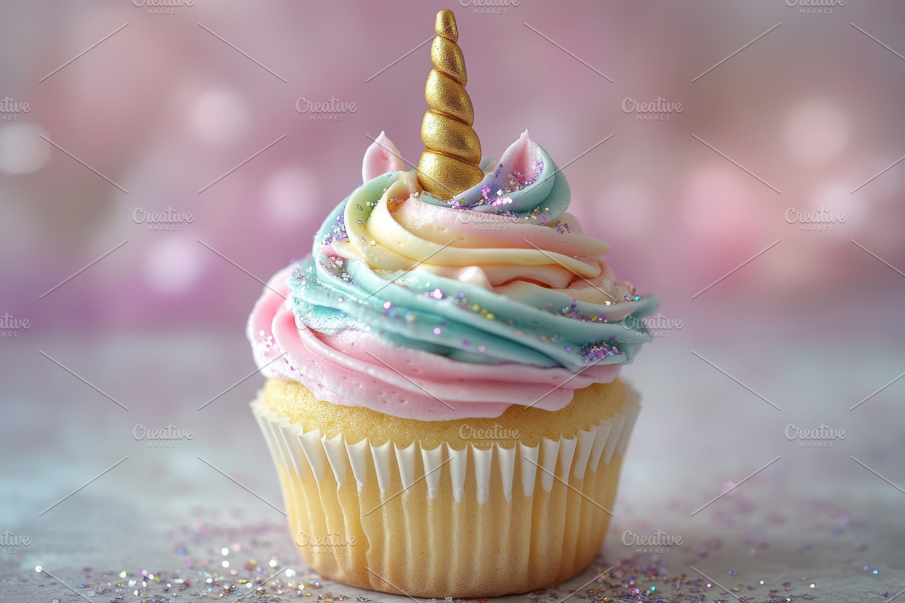 Magical Unicorn Cupcake Pastel Frost, a Food & Drink Photo by Pixeness Studio