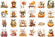 Cozy Fall Clipart, Fall Animals Clip, an Illustration by Sublimation Artist (Thumbnail 2 of 6)