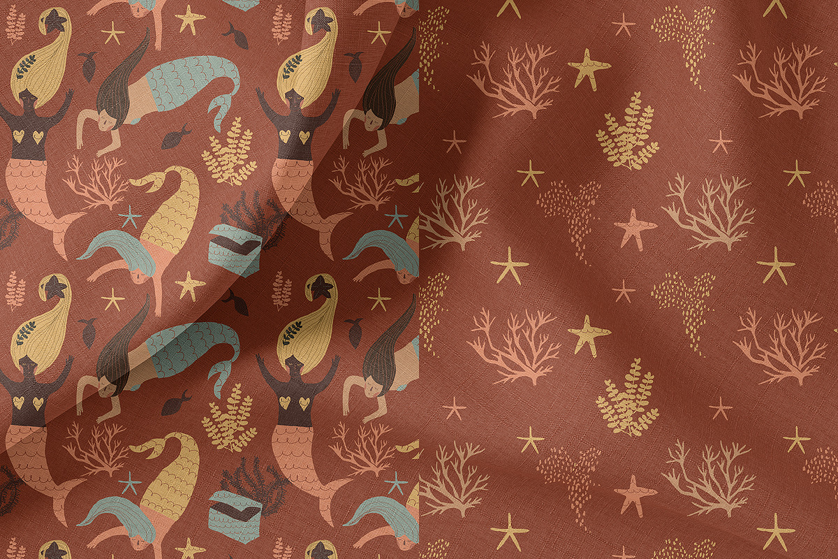 Boho Marmaids, a Pattern Graphic by watercolor kamill (Photo 4 of 7)
