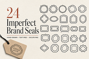 24 Imperfect Hand-Drawn Brand Seals