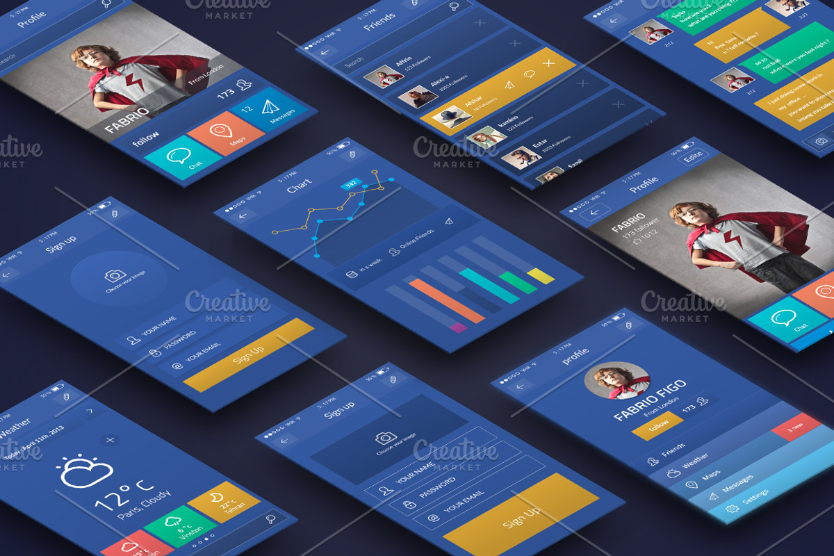 UI Mobile APP, an UI Kit Template by Alireza Farzad (Photo 6 of 6)
