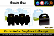 Gable Box Mockup + Template, a Packaging Mockup by Korner (Thumbnail 1 of 12)