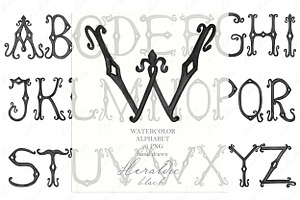 Wedding Monogram PNG Vintage Letters