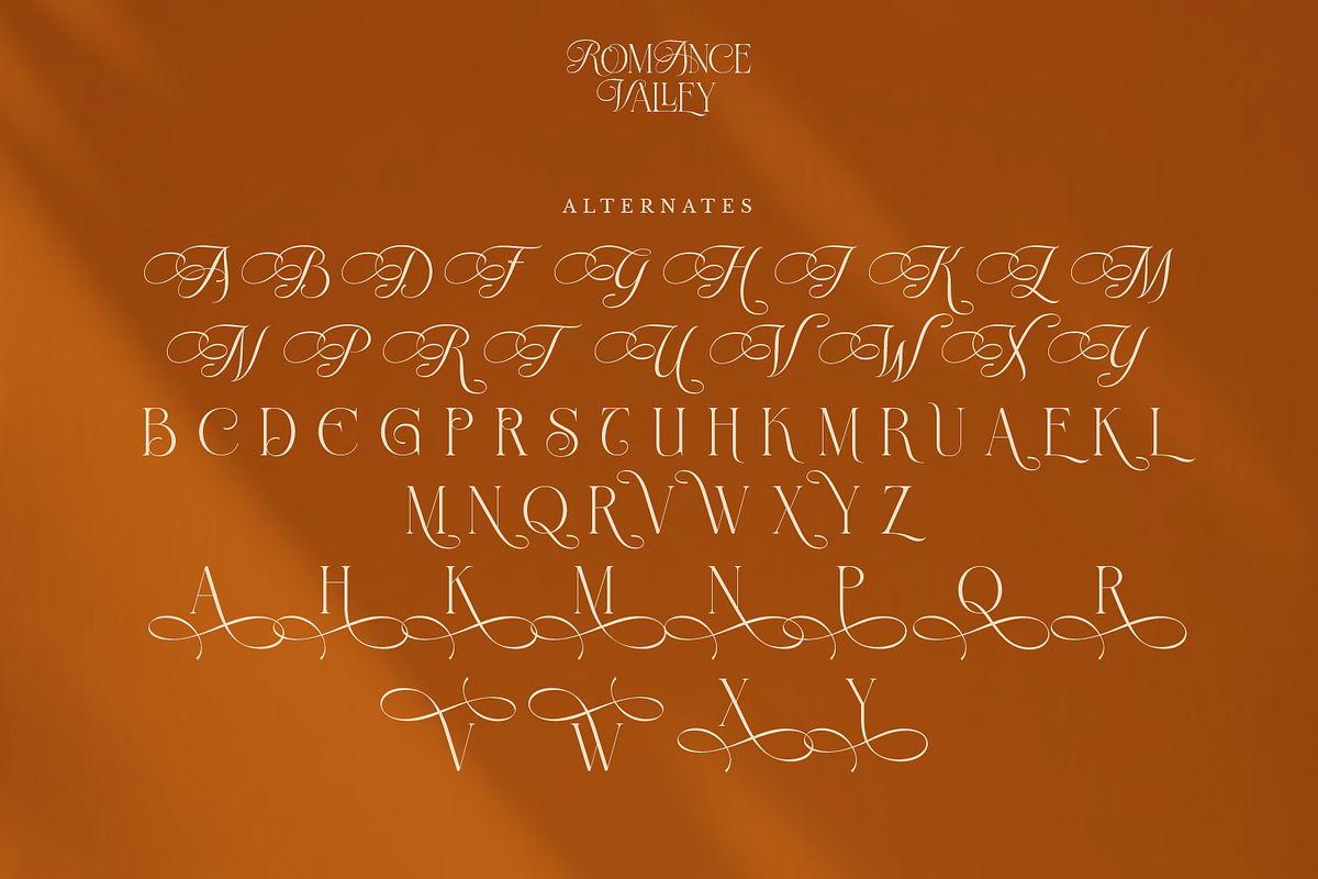 Romance Valley - Ligature Serif Font, a Serif Font by Pixesia Studio (Photo 11 of 11)