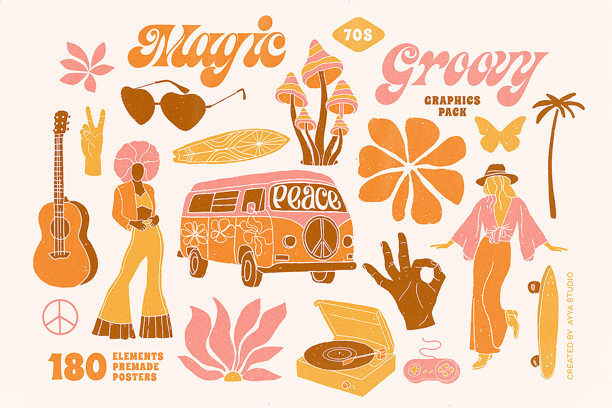 Retro Vibes Graphics Bundle 70% OFF, a Graphic by Ayya Studio (Photo 29 of 60)