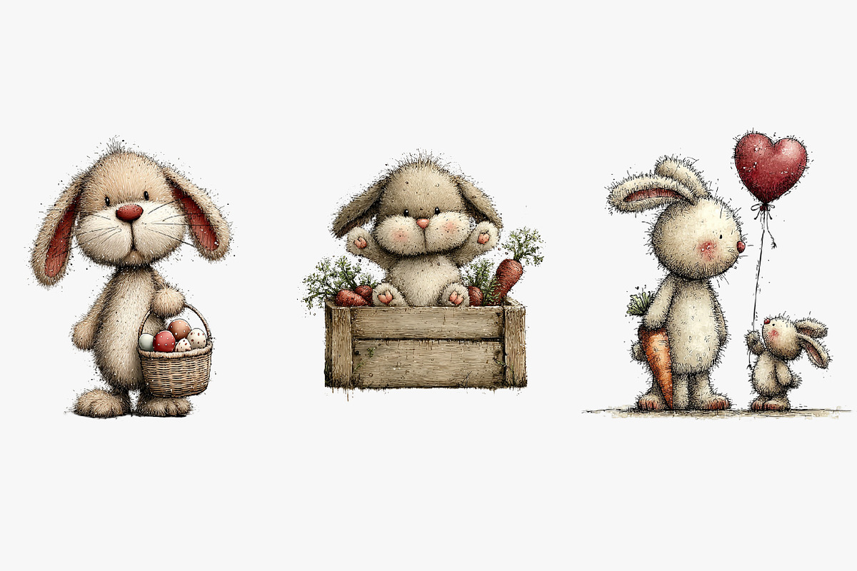 Cute Easter Clipart Bunny Png, an Illustration by CreationArt (Photo 5 of 5)