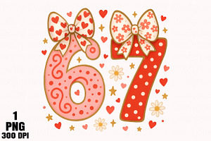 Funny Six Seven Valentine Coquette, an Illustration by Daily.Designs