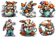 Watercolor Spring Bunny Clipart PNG, an Illustration by Daily.Designs (Thumbnail 7 of 8)