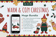 Warm & Cozy Christmas Winter Bundle, a Seasonal Illustration by Floralis (Thumbnail 1 of 21)