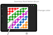 Plaid procreate brush seamless, a Brush Add-On by Artisan Craft (Thumbnail 3 of 4)