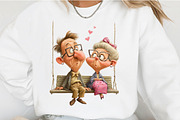 Valentine Grandma & Grandpa Clipart, an Illustration by OK Design (Thumbnail 4 of 6)