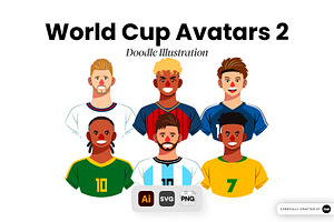 World Cup Avatars 2 Doodle, a Sport Illustration by SLAB! Design