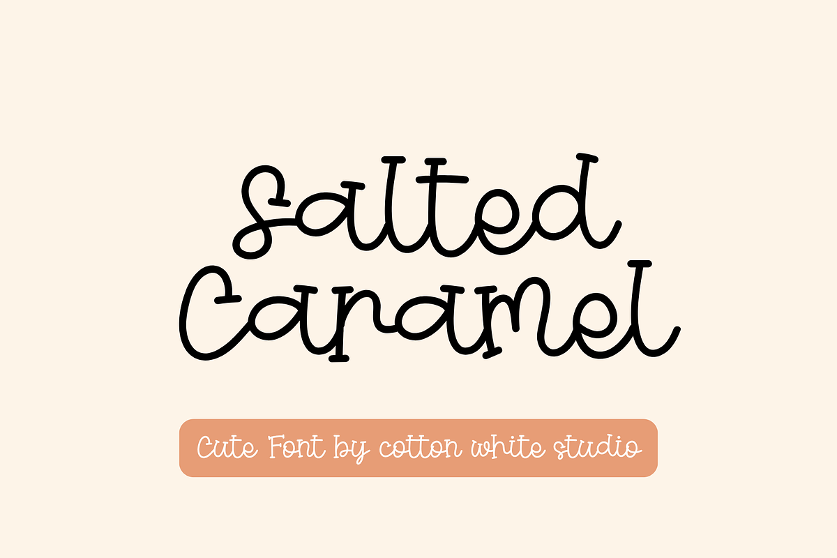 Salted Caramel Cute Font, a Script Font by Cotton White Studio (Photo 1 of 11)